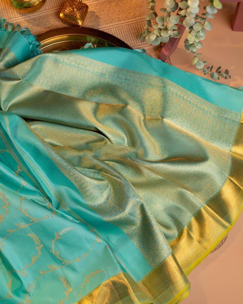Soft Silk 2037 Lichi Silk Jacquard Work Saree Collection