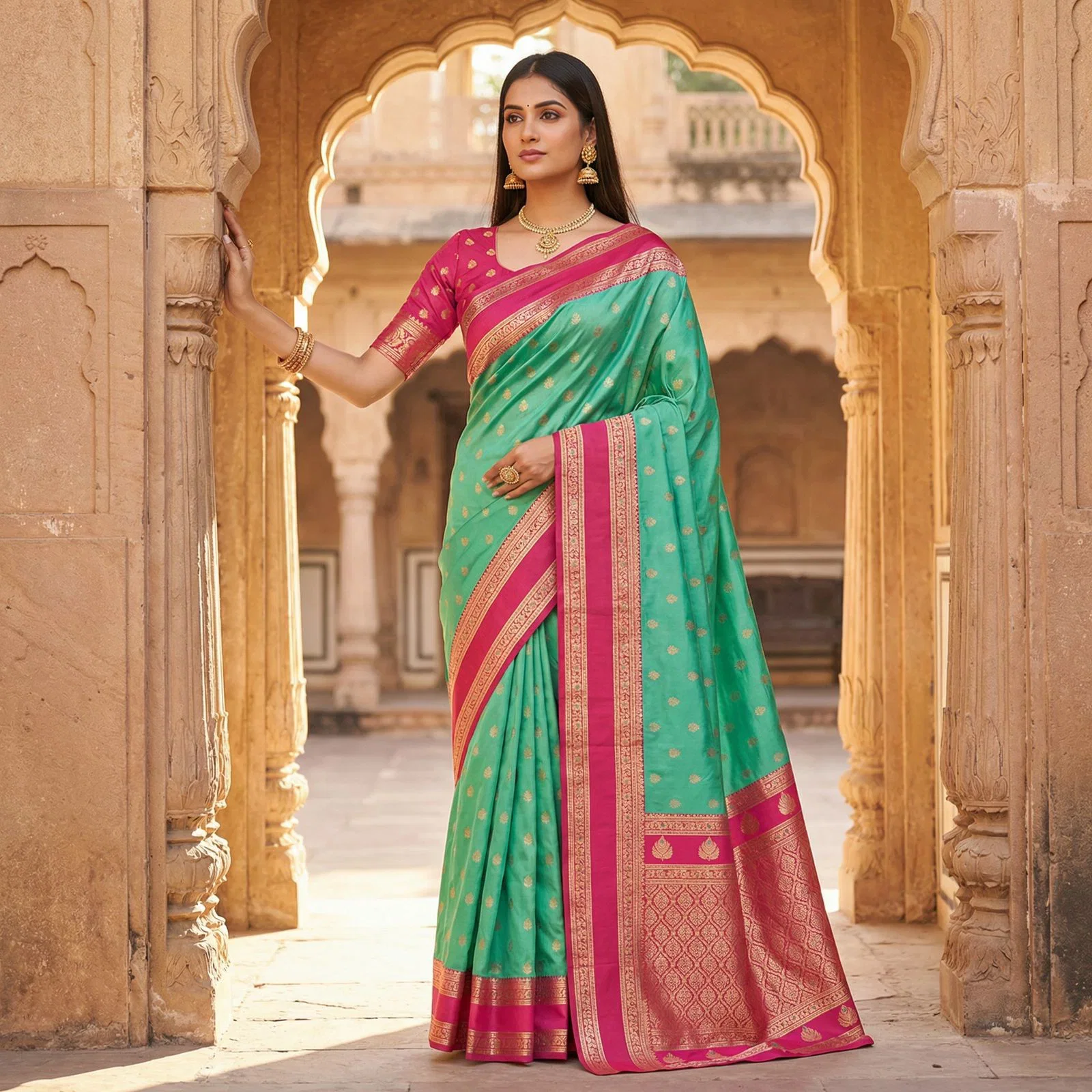 Mb 3324 Banarasi Silk Zari Weaving Saree Collection