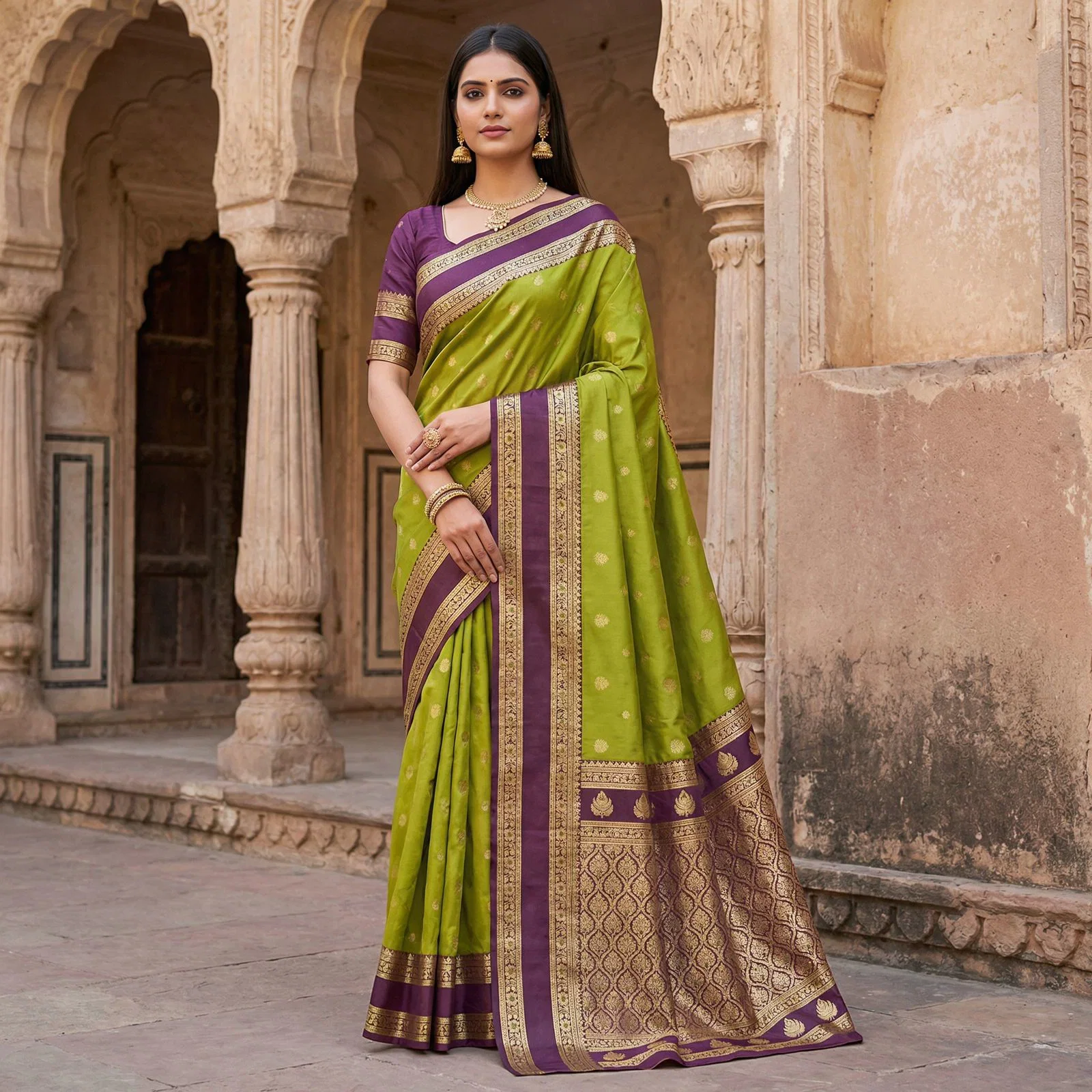 Mb 3324 Banarasi Silk Zari Weaving Saree Collection