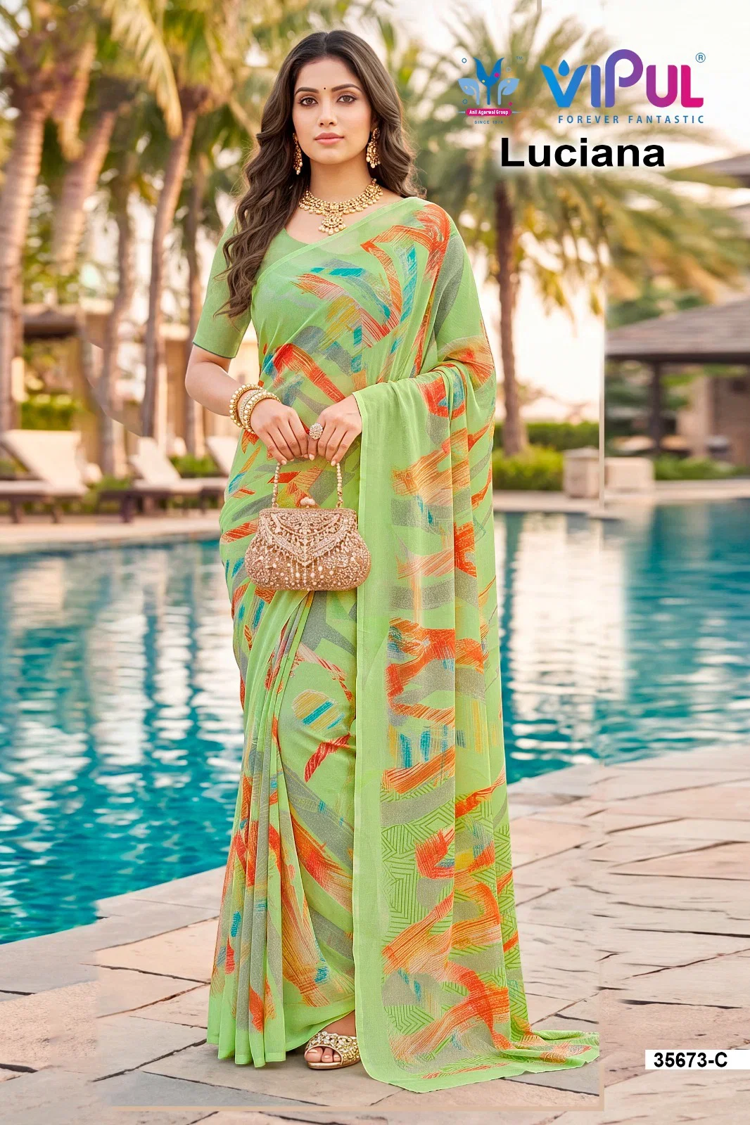 Vipul Luciana 35673 A To D Weightless Printed Saree Collection