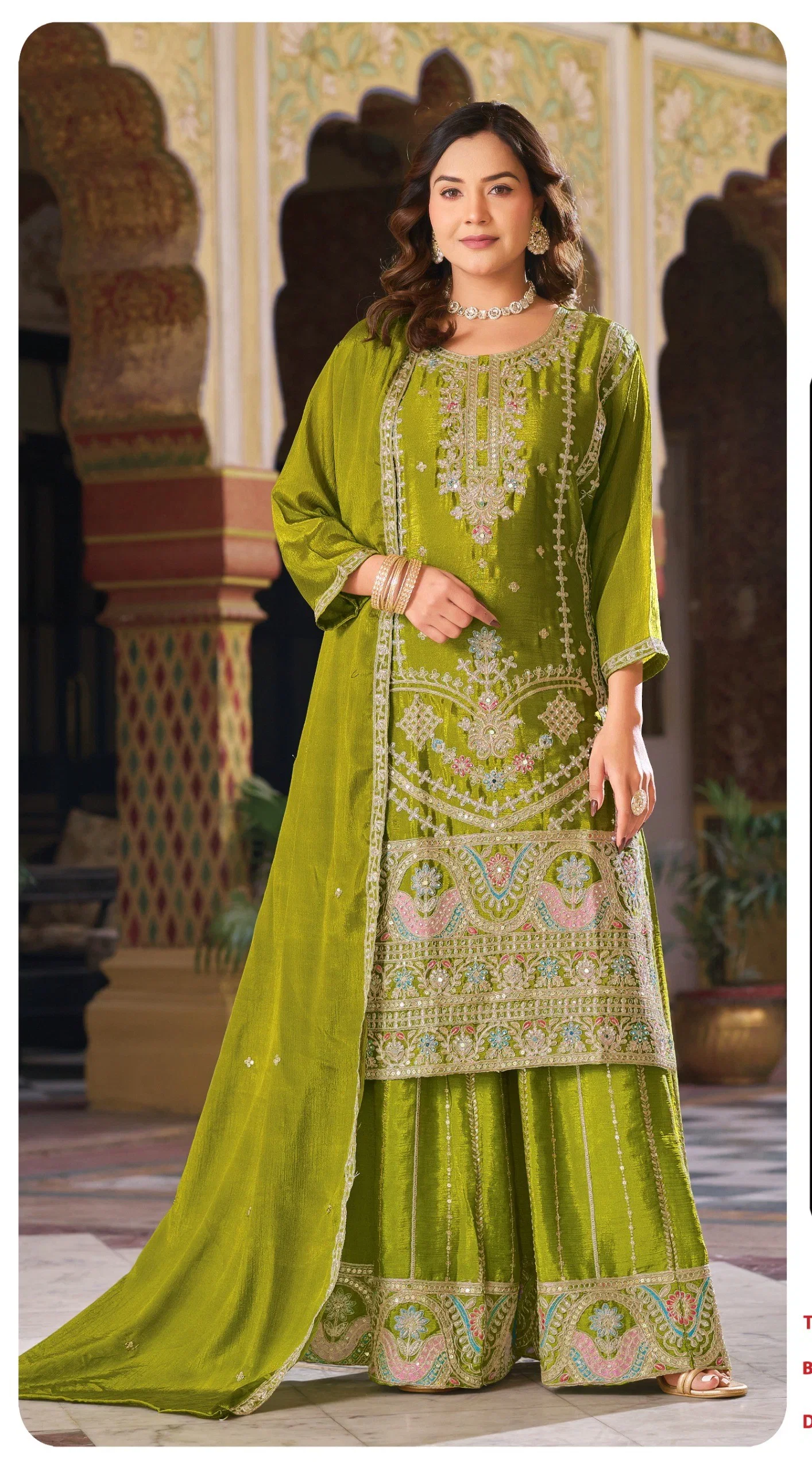 Zorista 10088 A To D Chinon Silk Embroidered Salwar Kameez