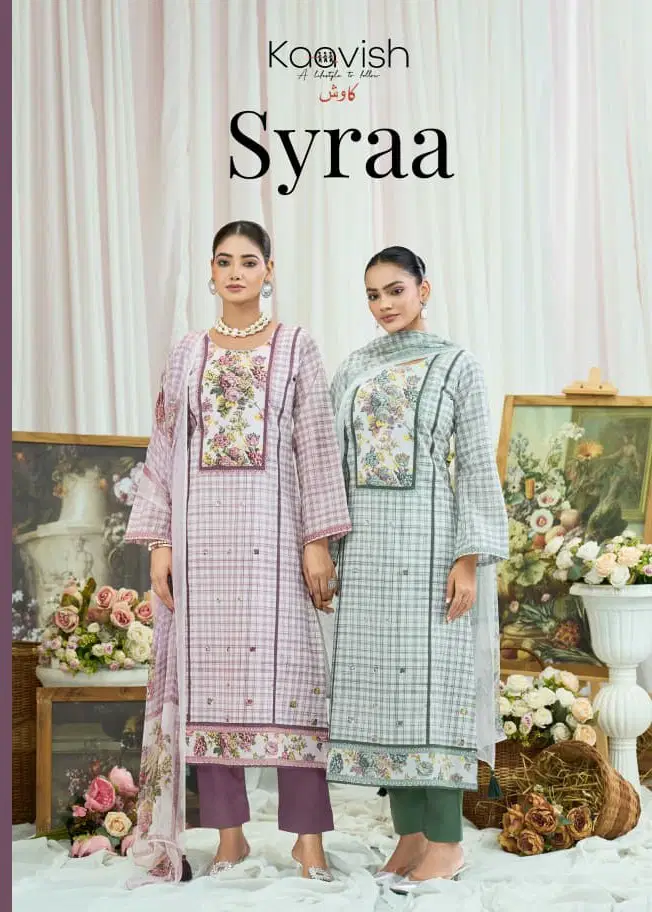 Kaavish Syraa Lawn Cotton Digital Printed With Handworked Salwar Kameez
