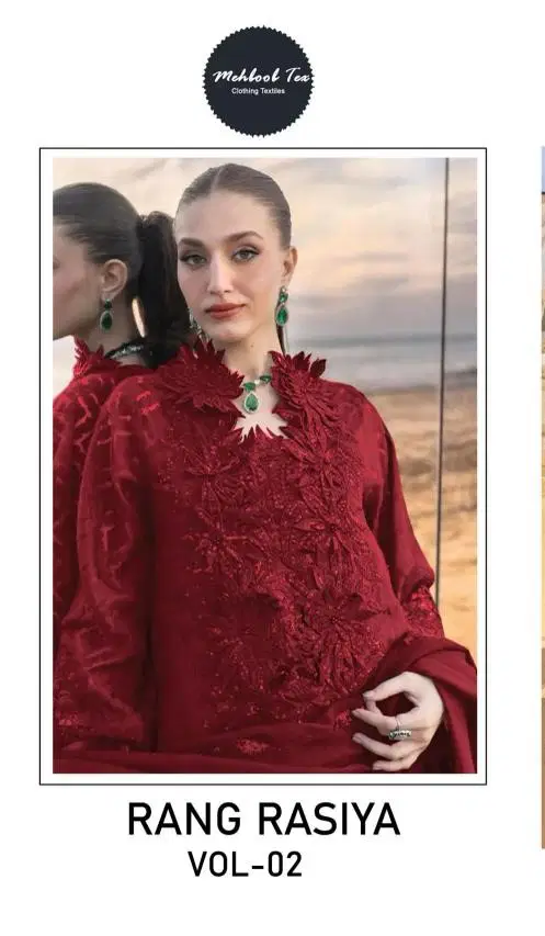 Mehboob Tex Rang Rasiya Vol 2 Cambric Cotton Embroidered Salwar Kameez