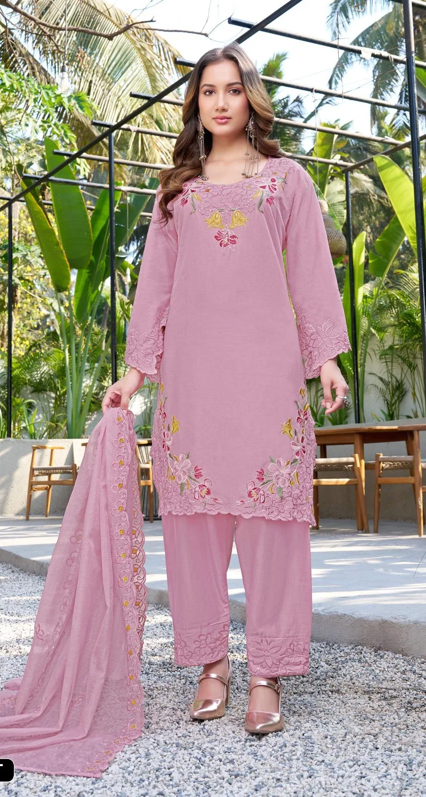 Khas 411 A To D Cambric Cotton Embroidered Salwar Kameez