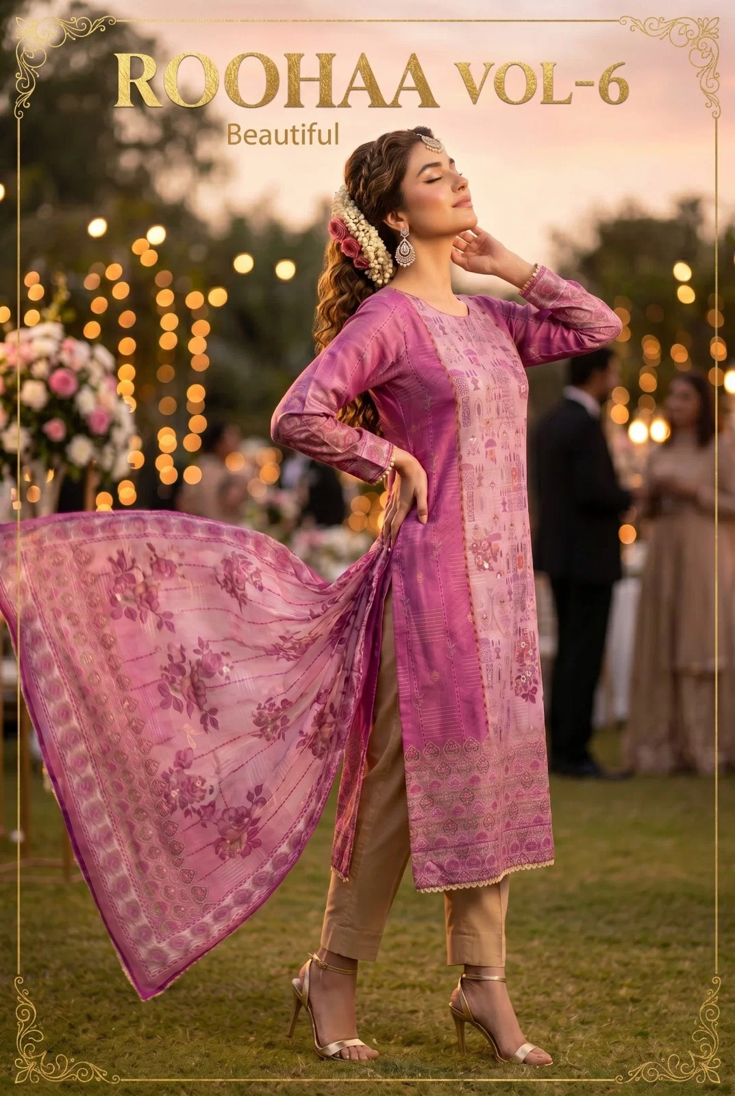 Aurraa Rooha Vol 6 Viscose Cotton Banarasi Straight Top With Bottom And Dupatta Readymade