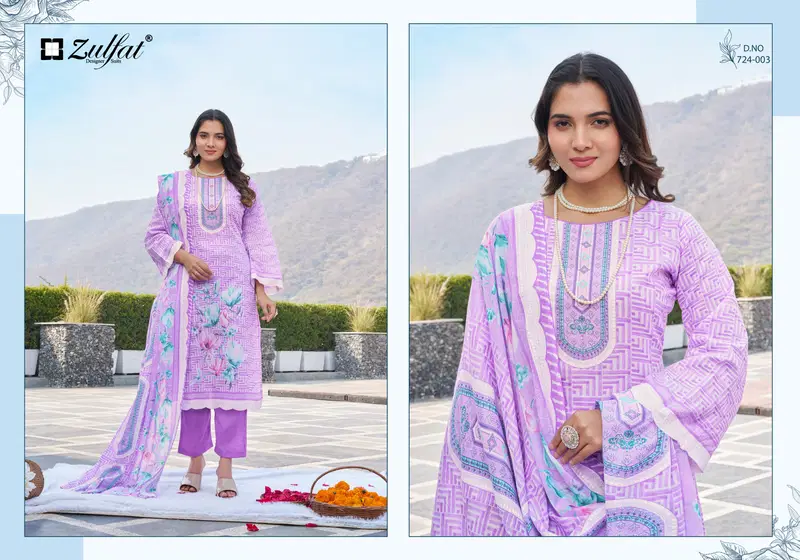 Zulfat Farida Cotton Printed Fancy Dress Material