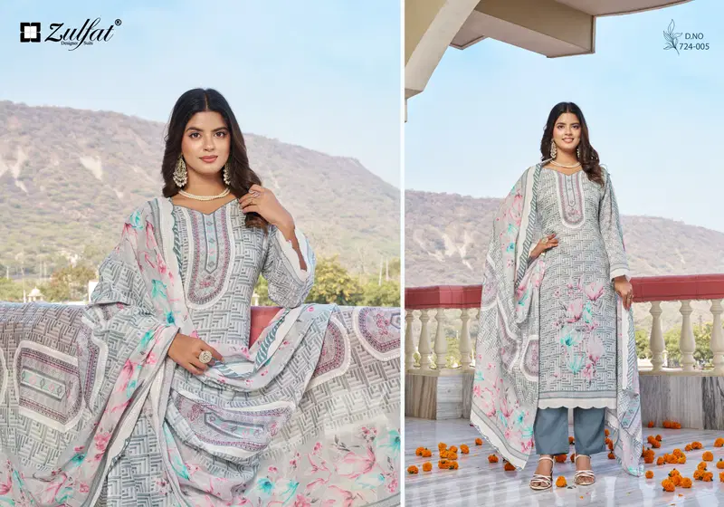 Zulfat Farida Cotton Printed Fancy Dress Material