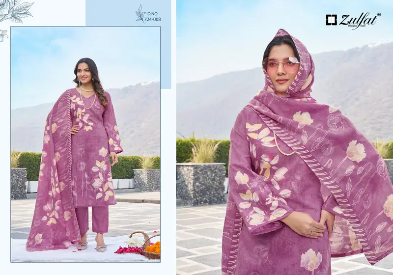 Zulfat Farida Cotton Printed Fancy Dress Material