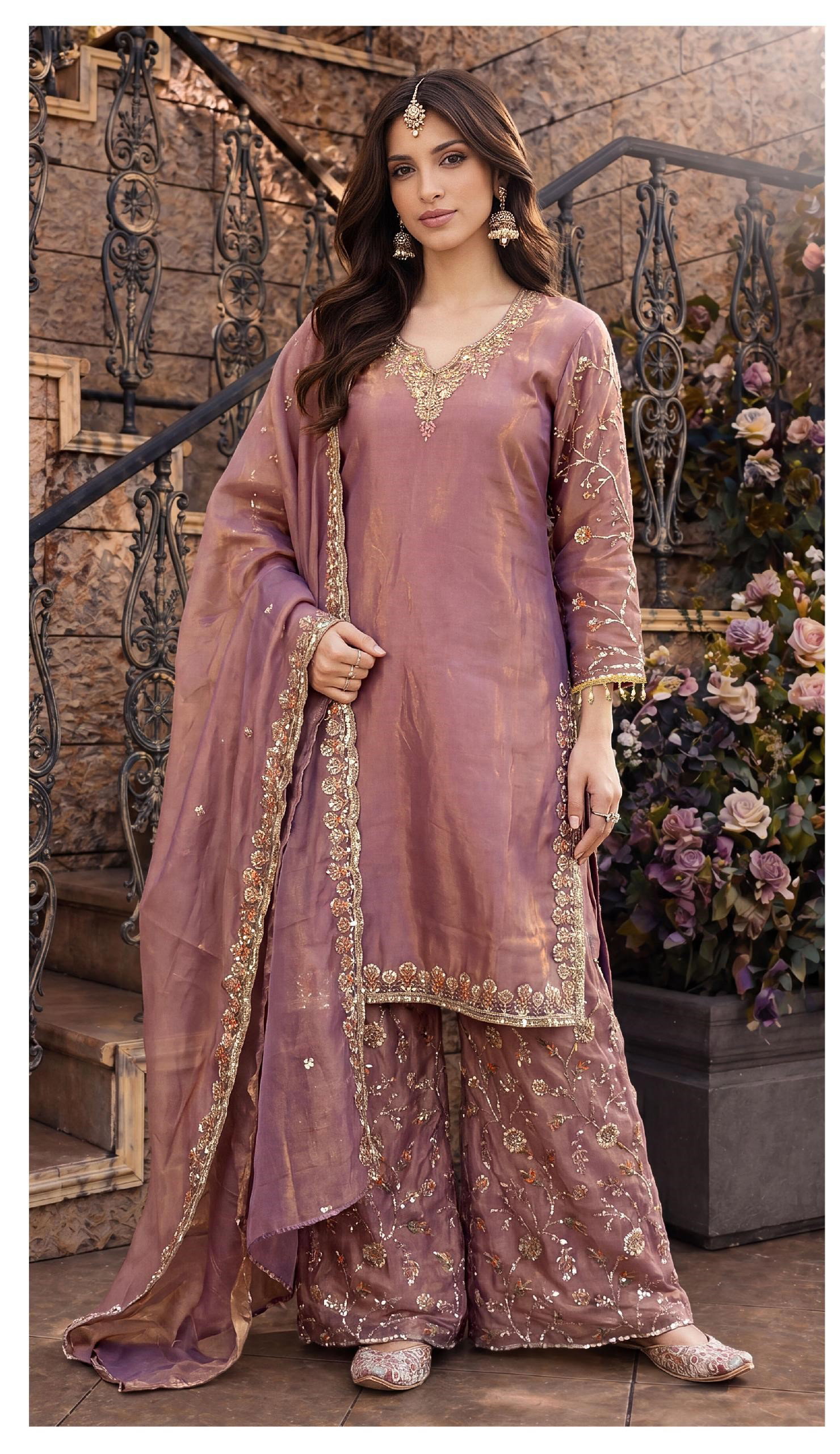 Deepsy D 3450 Readymade Fandy Satin Beats Worked Salwar Kameez