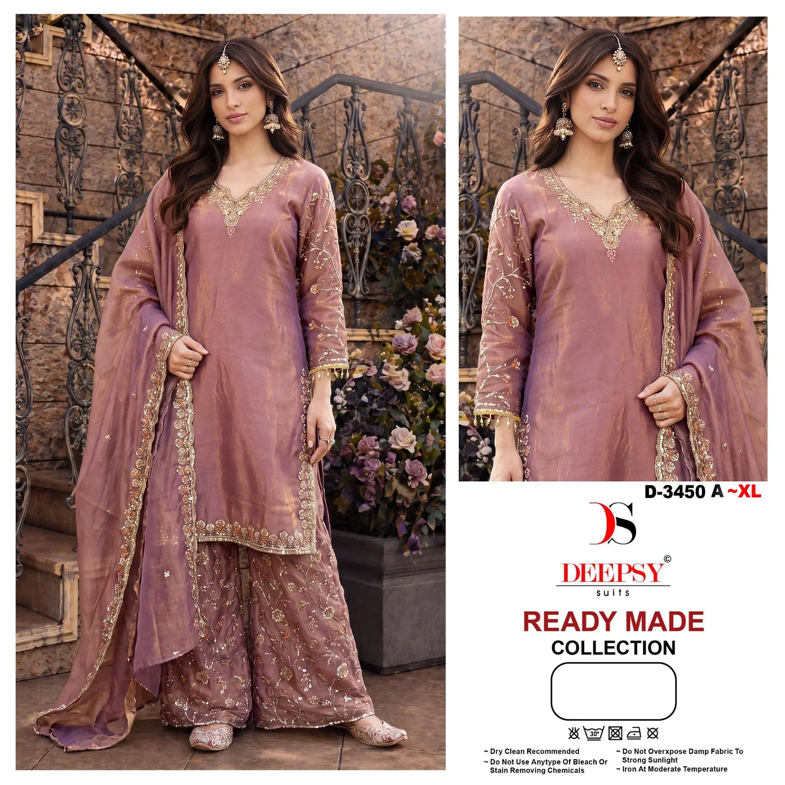 Deepsy D 3450 Readymade Fandy Satin Beats Worked Salwar Kameez