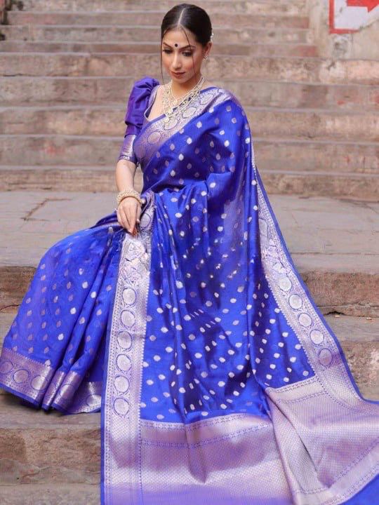 Soft Silk 7000 Lichi Silk Jacquard Work Saree Collection
