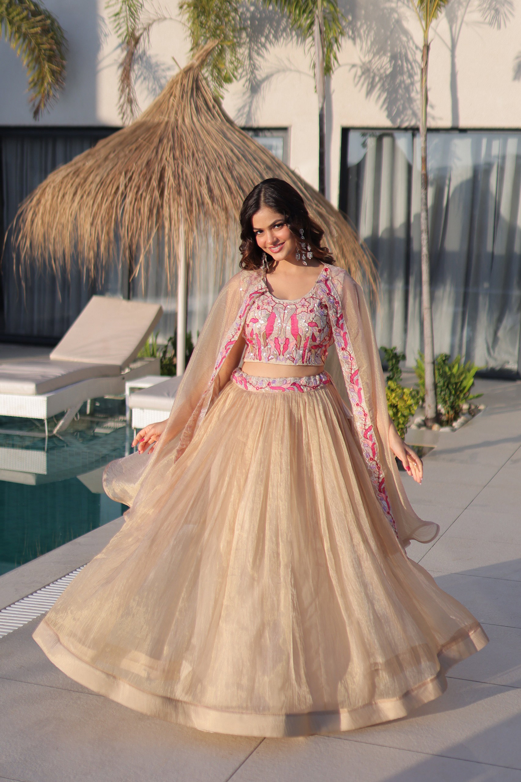 Lekha KA 5068 Sindur Silk Beads Embroidery Work Lehenga Choli