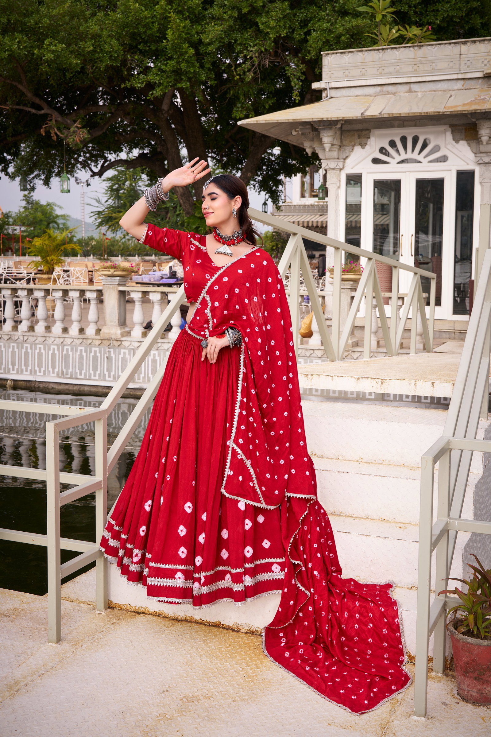 Taraa L 1663 Pure Chanderi Bandhej Printed Lehenga Choli