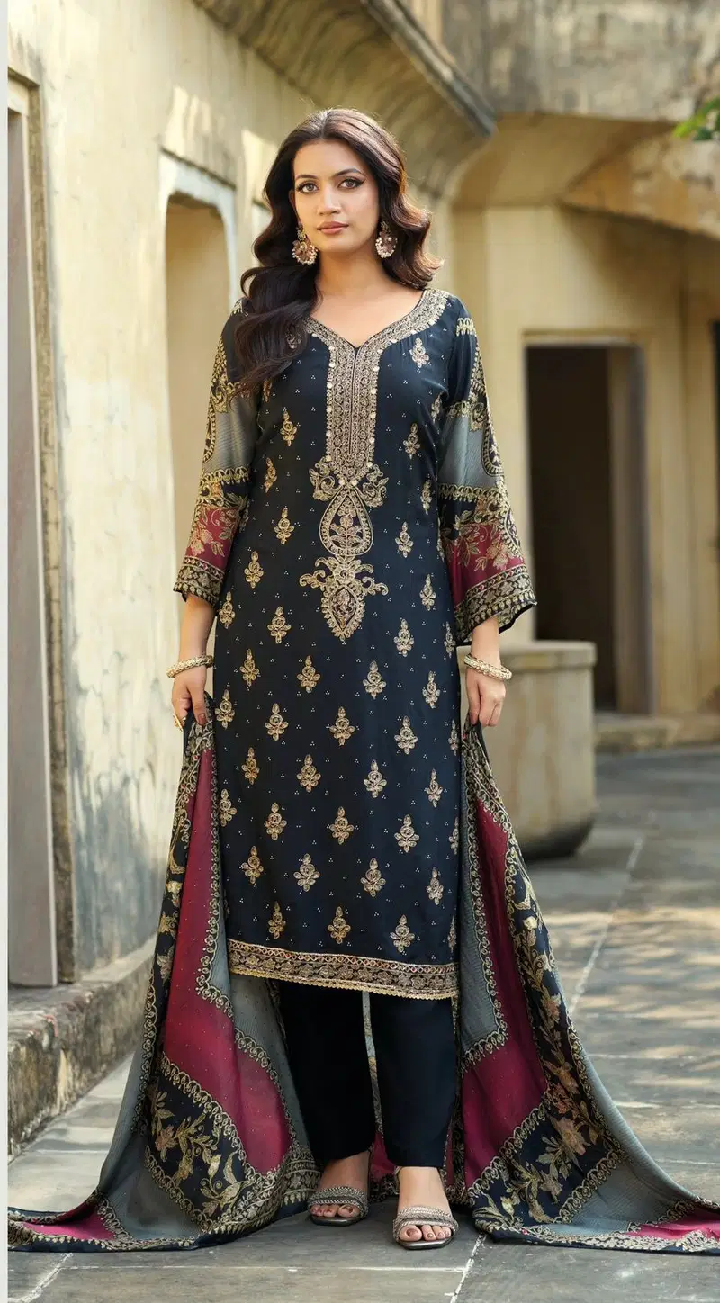 Shree Kt 319 Viscose Muslin Digital Printed Salwar Kameez