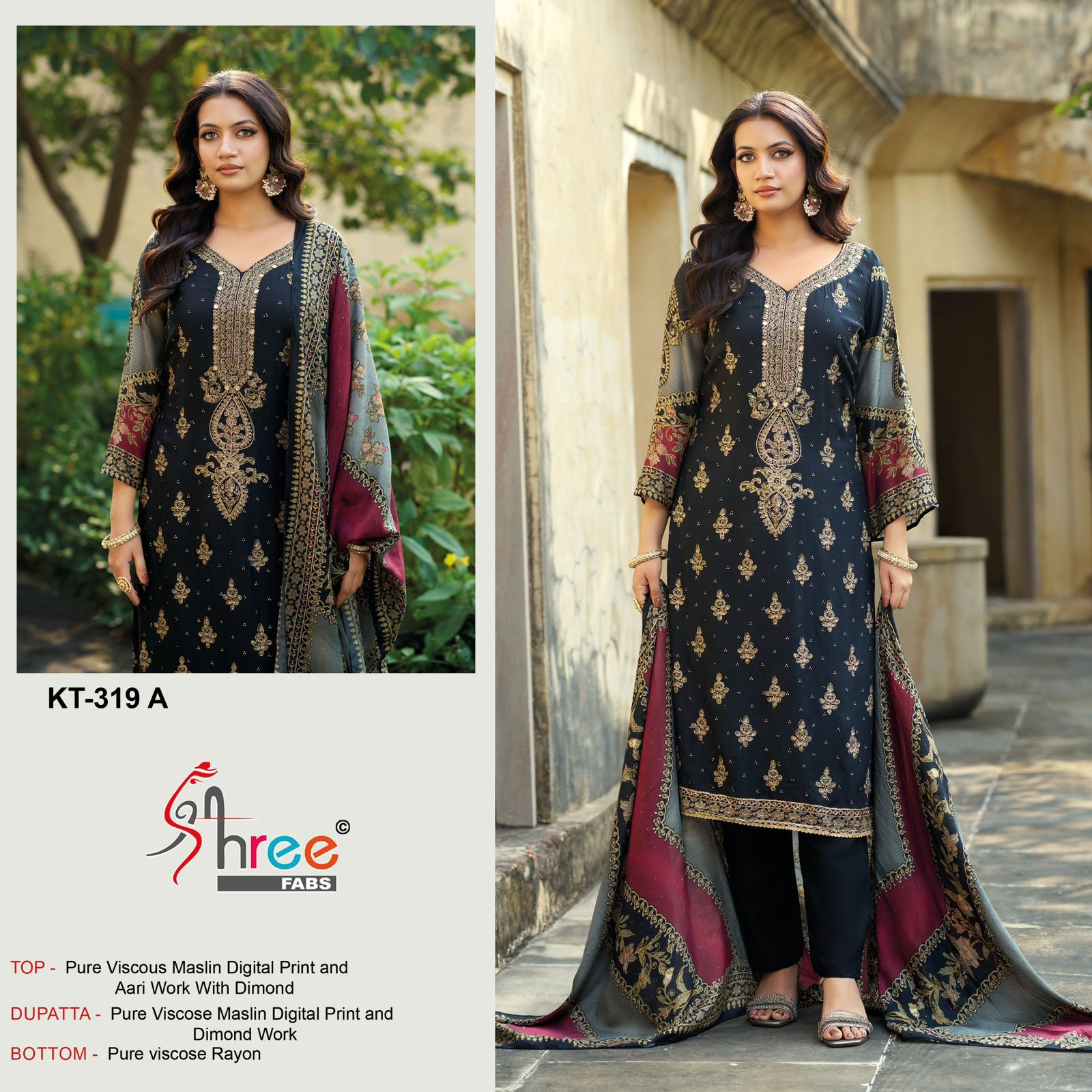Shree Kt 319 Viscose Muslin Digital Printed Salwar Kameez