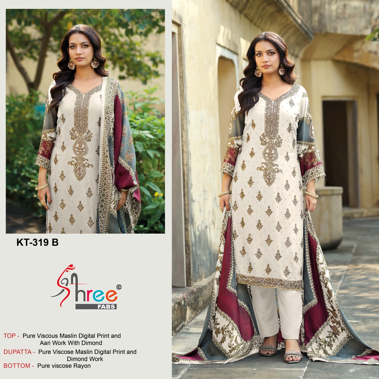 Shree Kt 319 Viscose Muslin Digital Printed Salwar Kameez