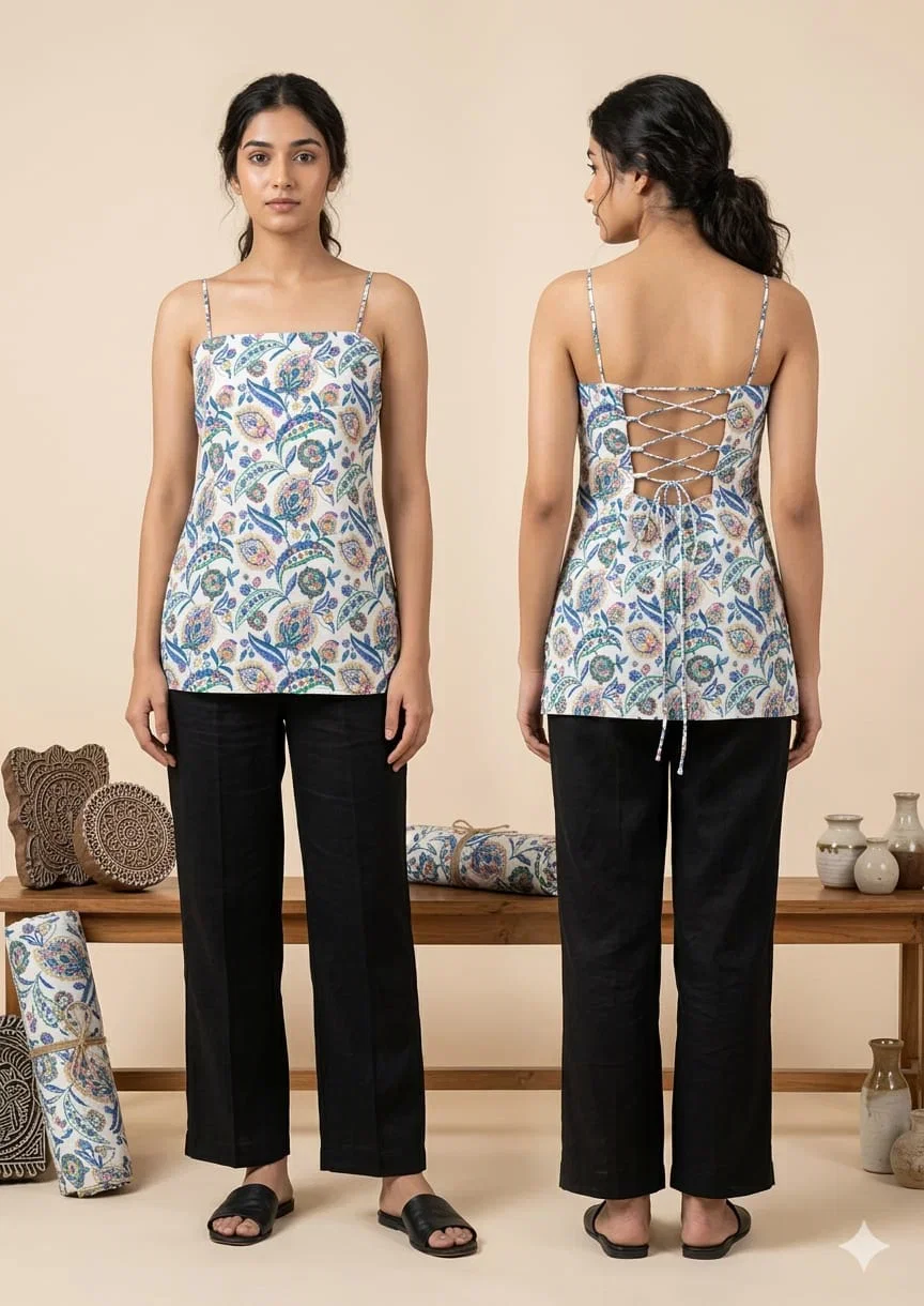 Naisha K 916 Cotton Printed Sleeveless Top Collection