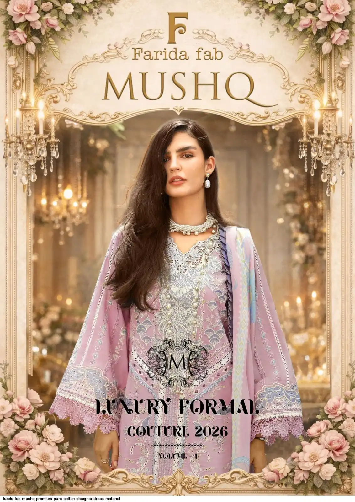 Farida Fab Mushq Premium Pure Cotton Designer Dress Material