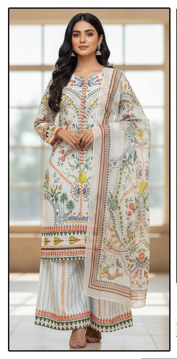 Hoor Tex 410 Rayon Satin Printed Salwar Kameez