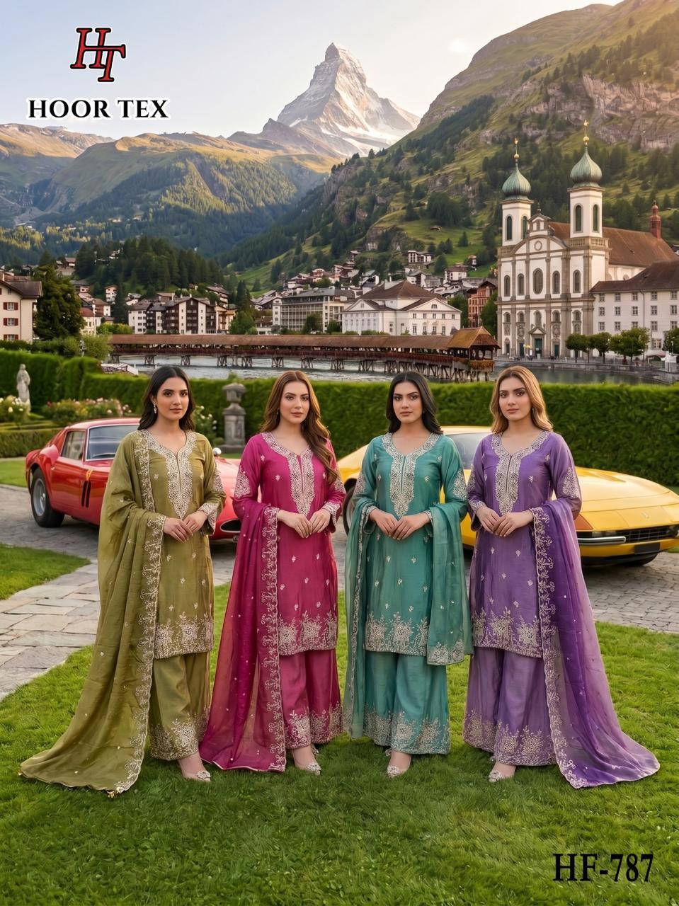 Hoor Tex 787 A To D Royal Pading Salwar Kameez Collection