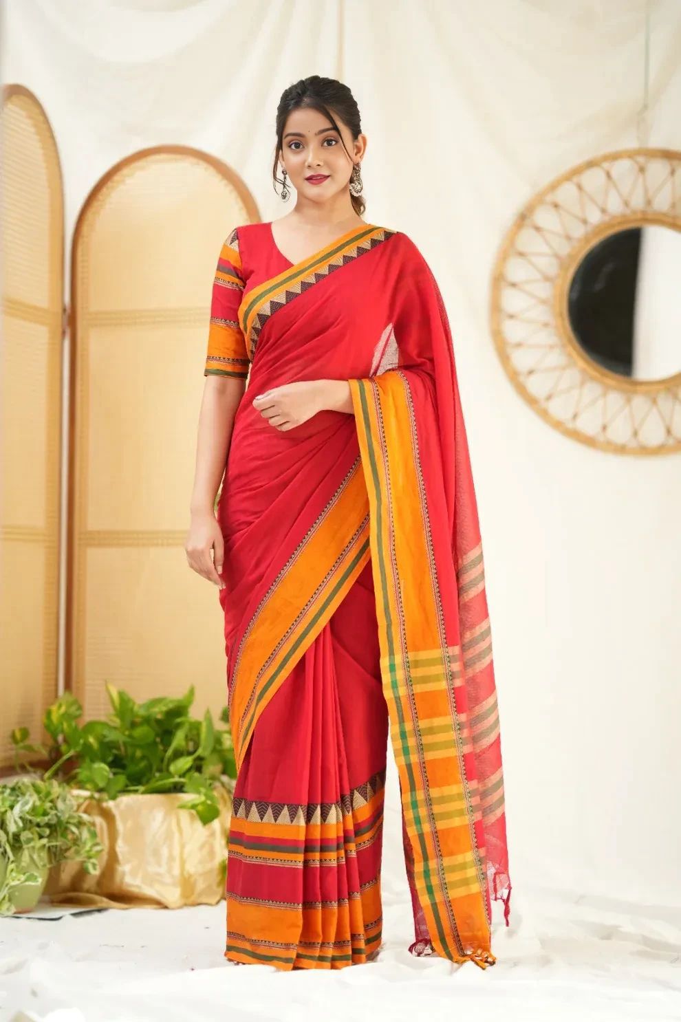 Lekha CF 243 Khadi Cotton Ikkat Printed Saree