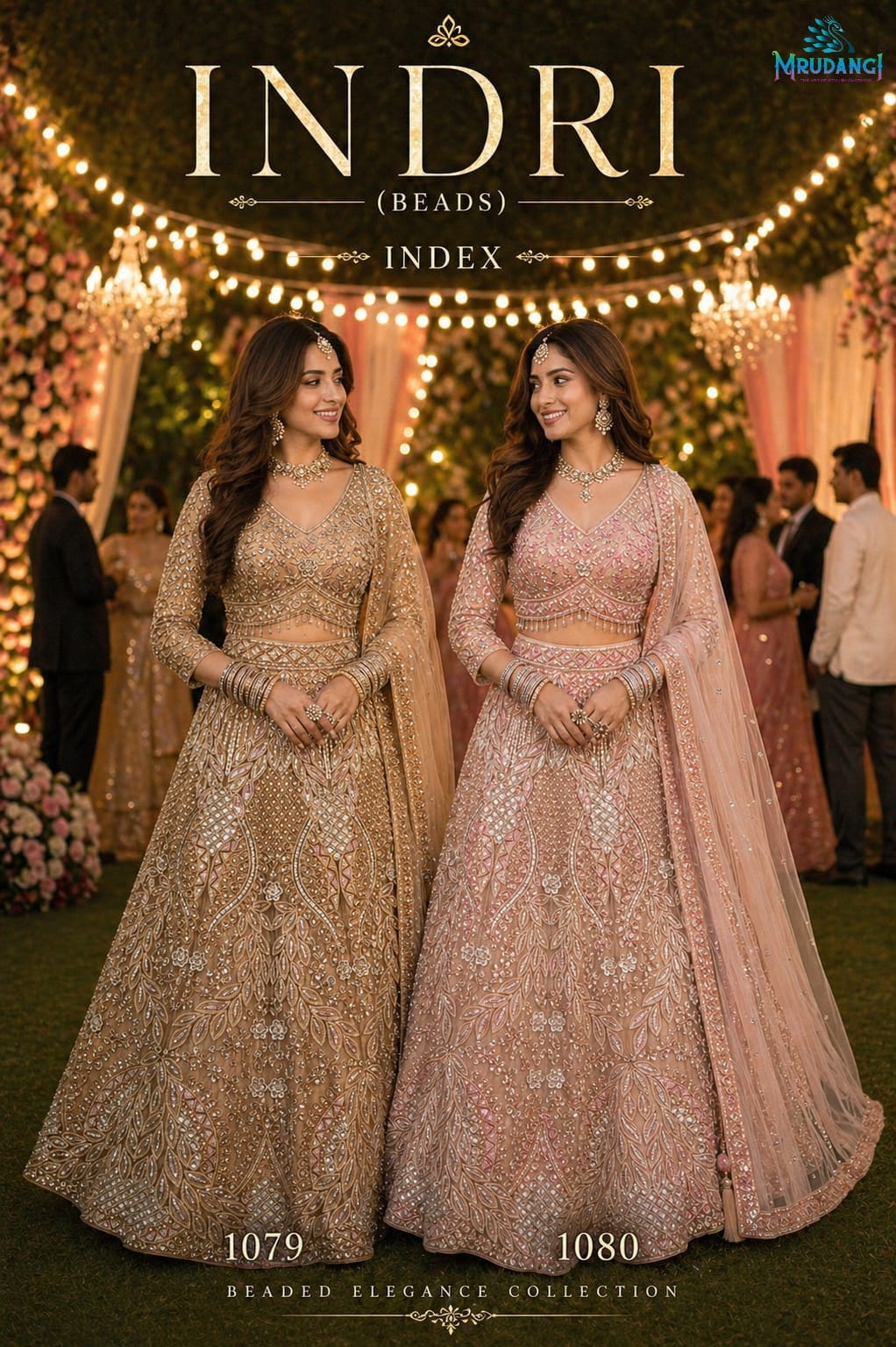 Mrudangi Indri Net With Beads Work Lehenga Choli Collection