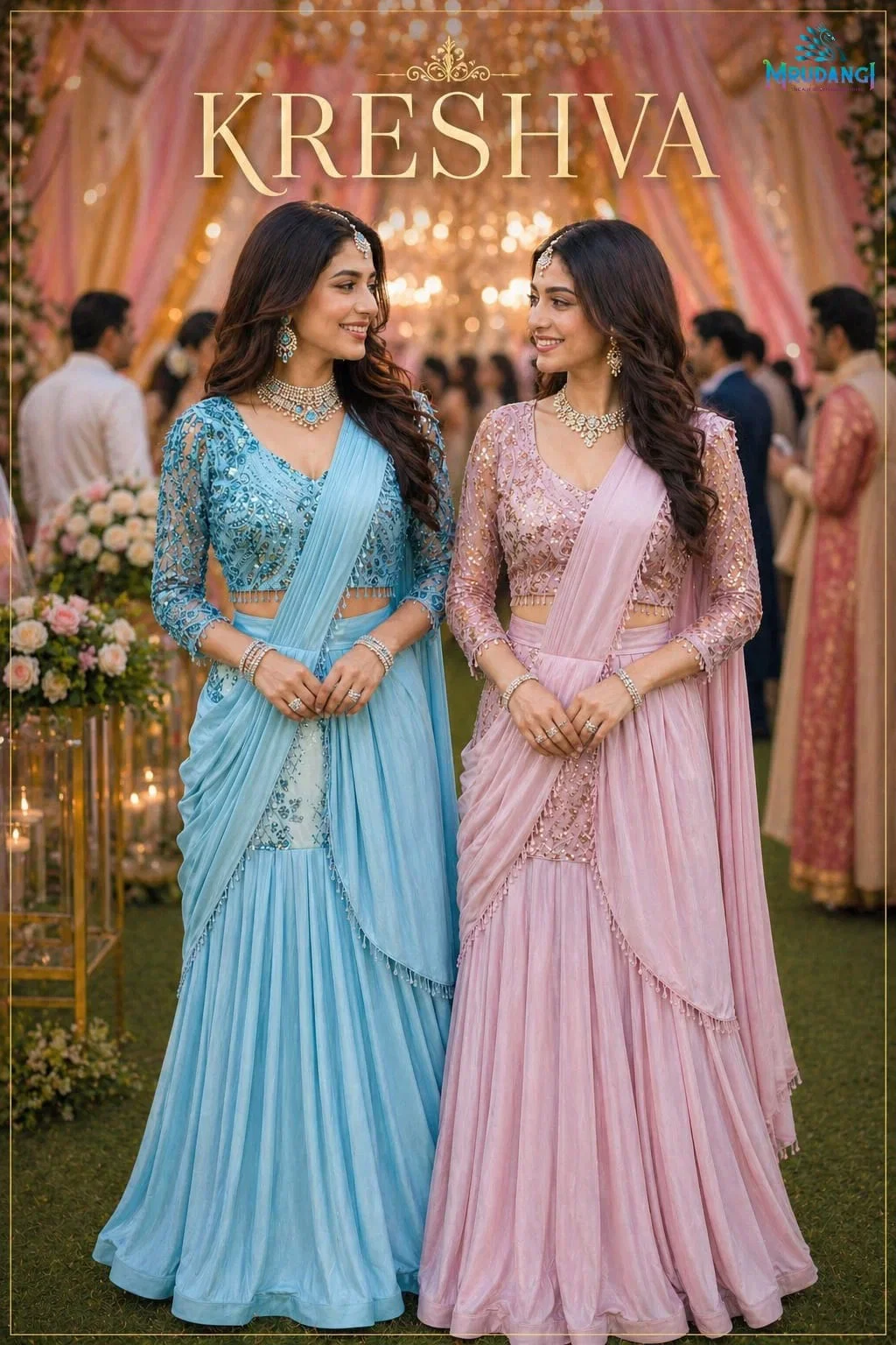 Mrudangi Kreshva Lycra Ready To Wear Designer Saree