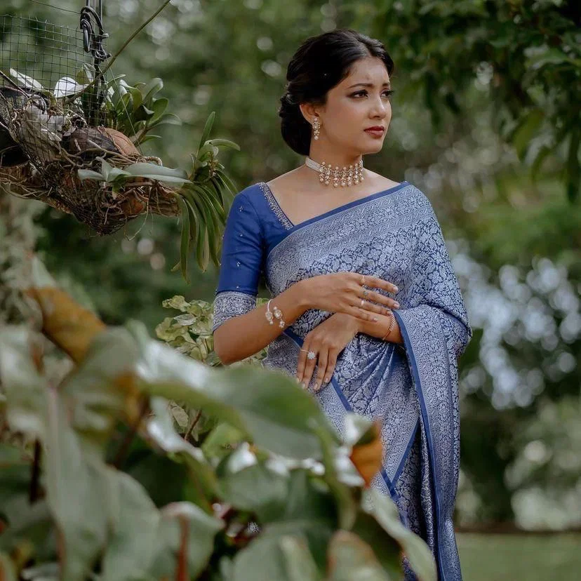 Soft Silk 7001 Lichi Silk Jacquard Worked Saree Collection