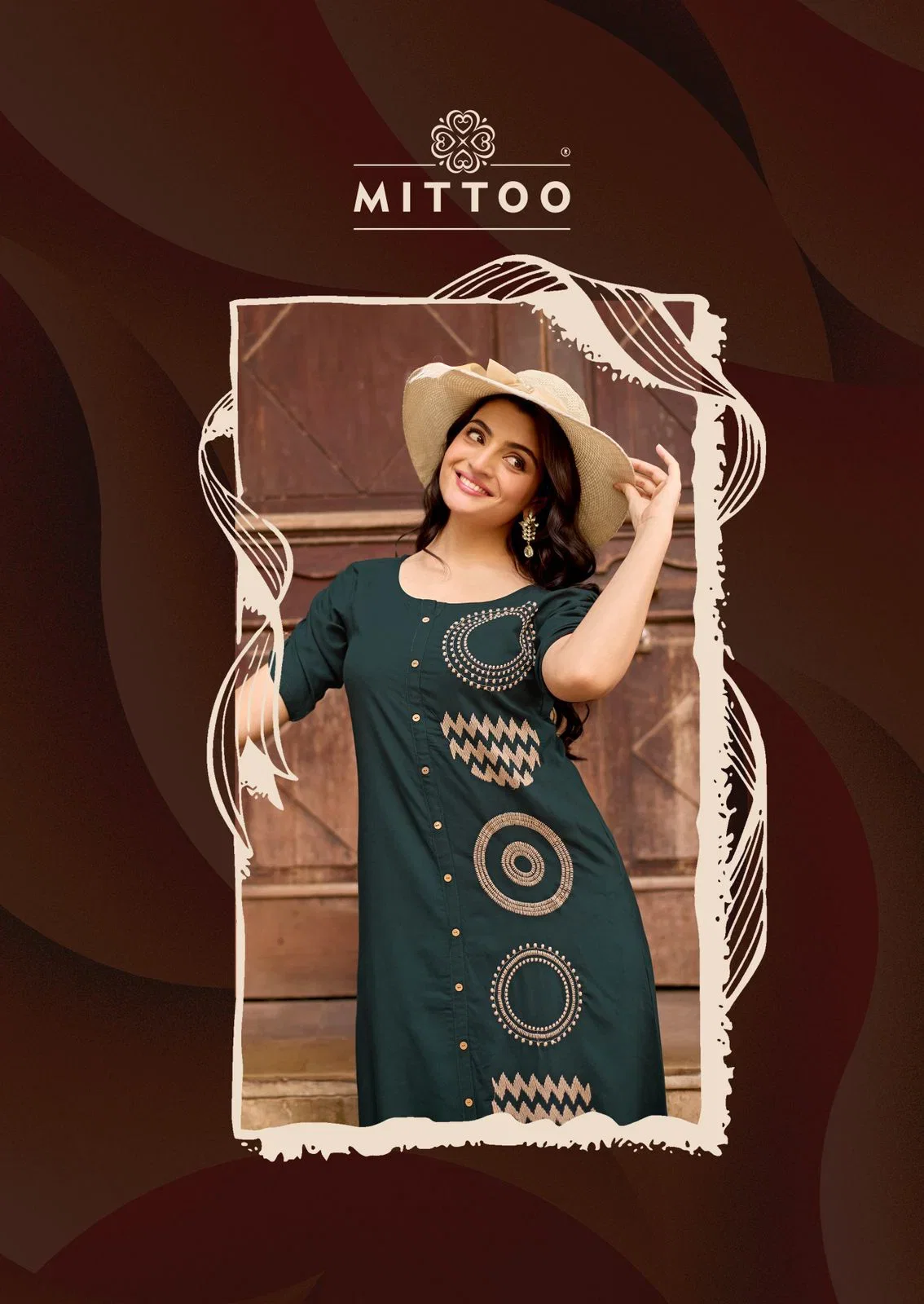 Mittoo Baawari Rayon Cotton Thread Worked Kurti With Bottom Collection