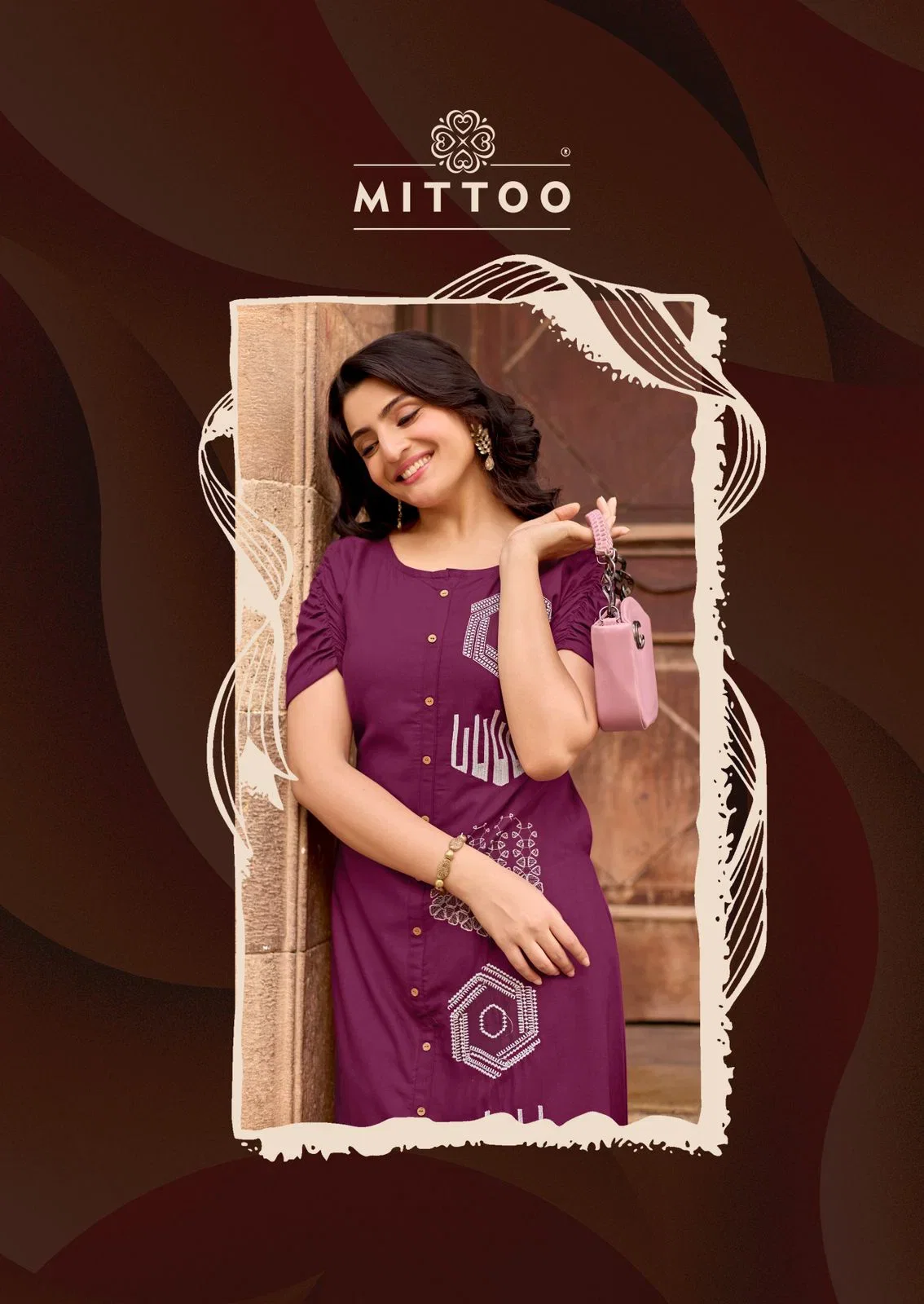 Mittoo Baawari Rayon Cotton Thread Worked Kurti With Bottom Collection