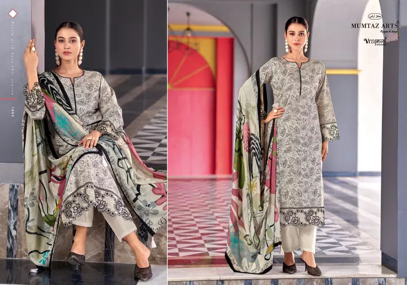 Mumtaz Arts Khwaab Muslin Dupatta Jam Viscose Digital Printed Dress Material