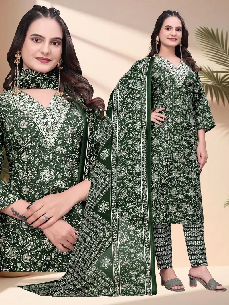 Vaniska Combo Vol 1 Capsul Foil Print With Embroidered Kurti With Bottom Dupatta