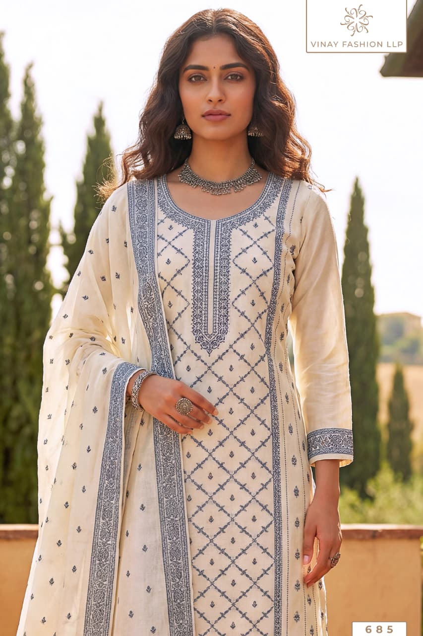 Vinay Kuleesh Pearl Cotton Viscose Weaving Salwar Kameez Collection