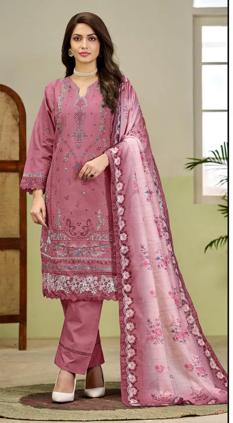Elan E 30 Cambric Cotton Embroidered Salwar Kameez Collection