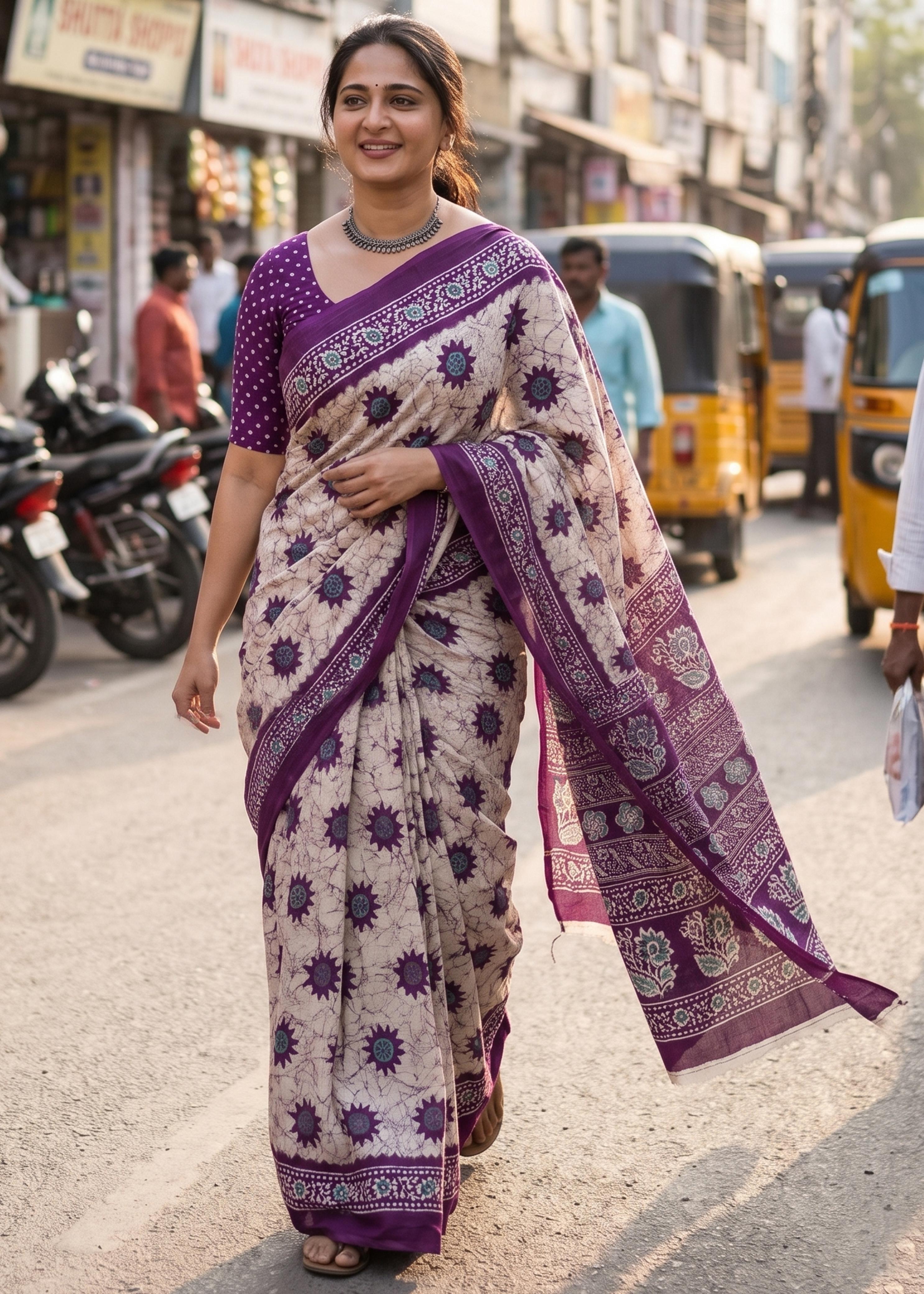 Sm Yami 63 Soft Mal Cotton Printed Daily Wear Saree