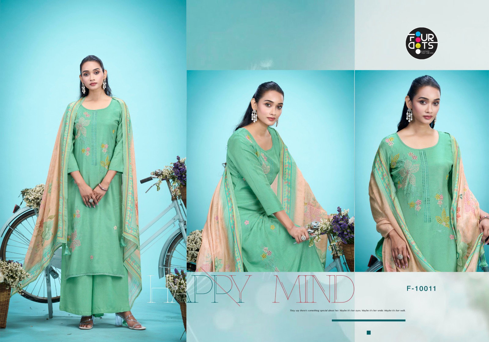 Triple Aaa Rukmani Muslin Heavy Work Dress Material