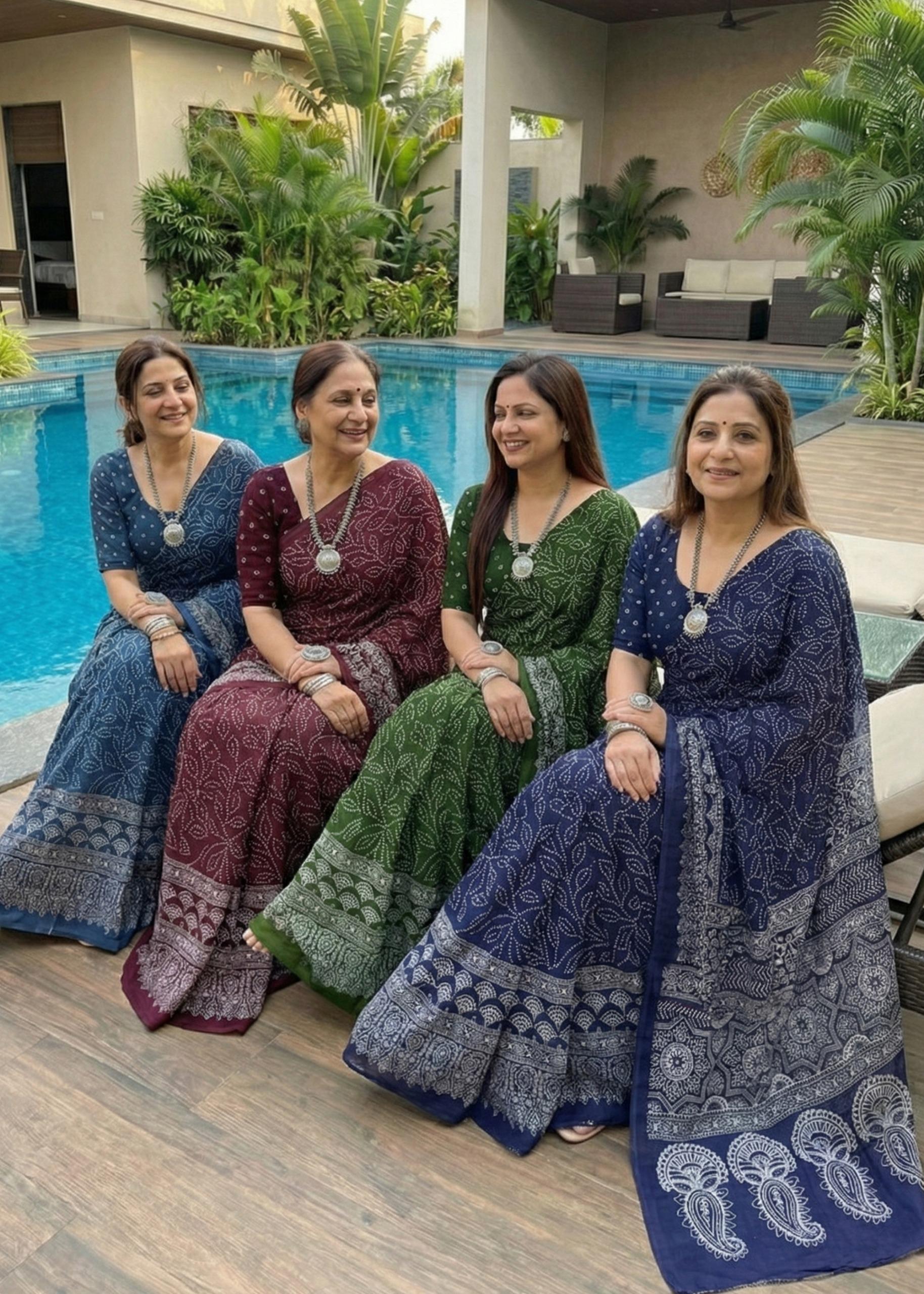 Sm Yami 65 Pure Cotton Bandhani Printed Saree