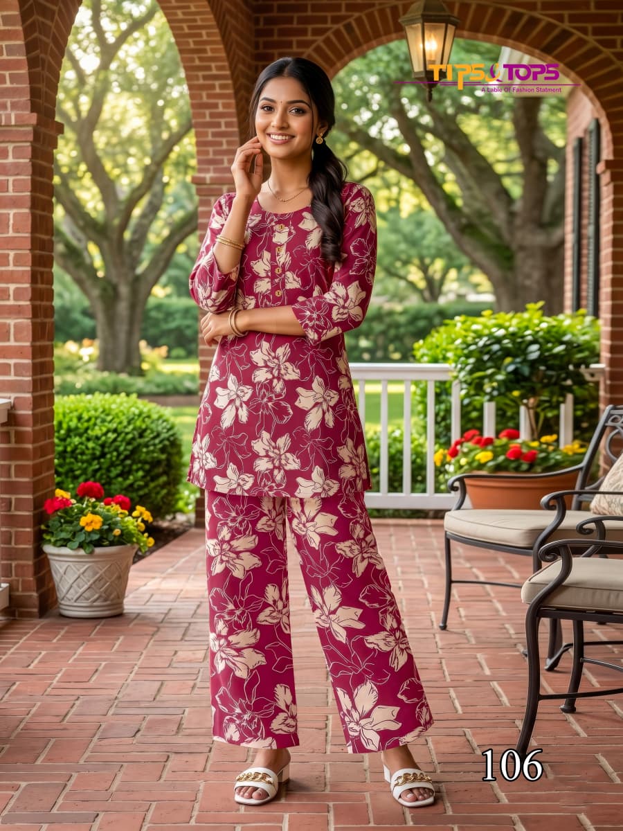 Tips And Tops Instagirl Vol 2 Rayon Printed Co Ord Set Collection