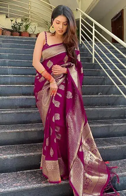 Soft Silk 6001 Lichi Silk Jacquard Work Saree Collection