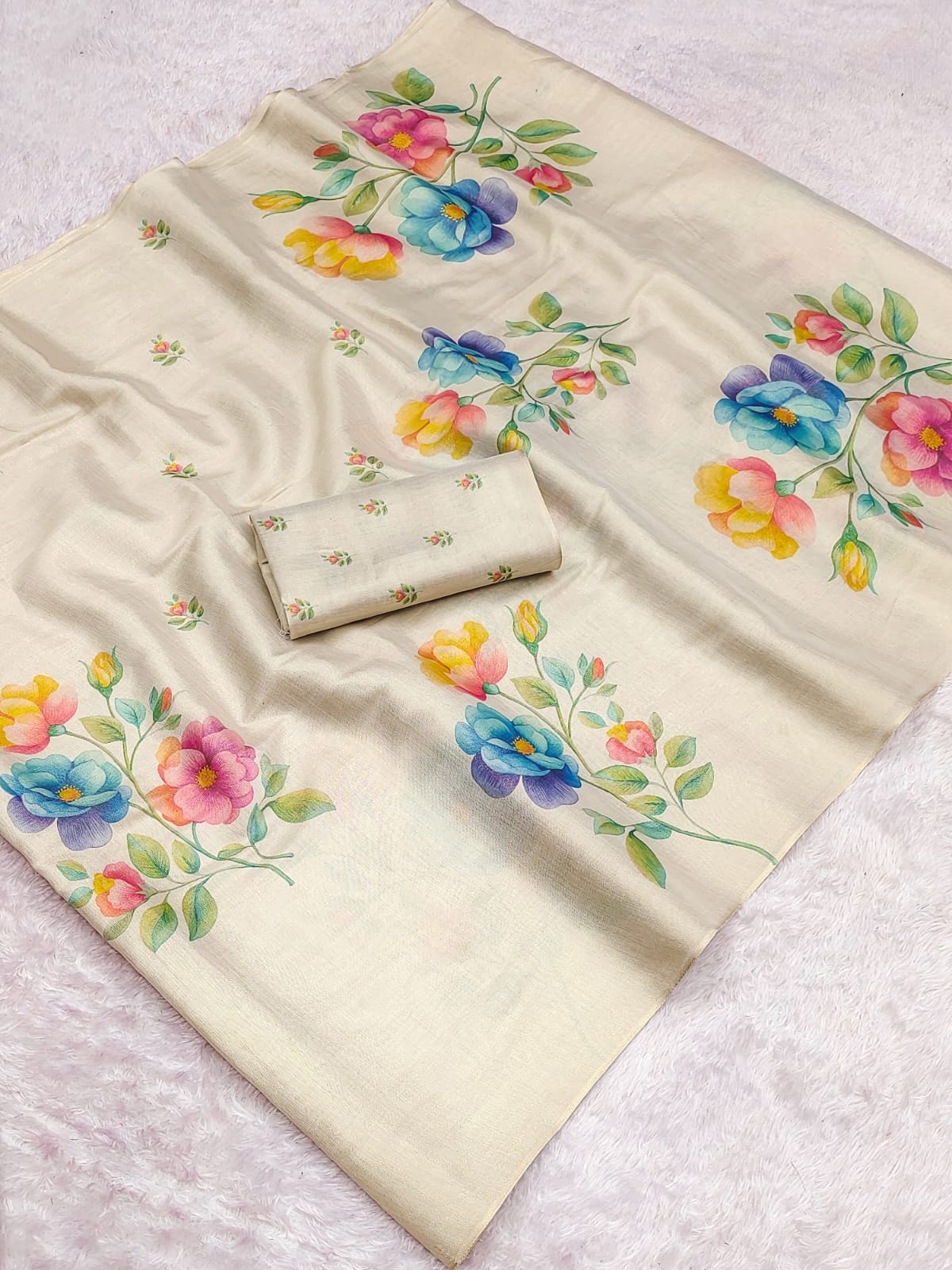 Scwt Flora Linen Tissue Silk Saree Collection