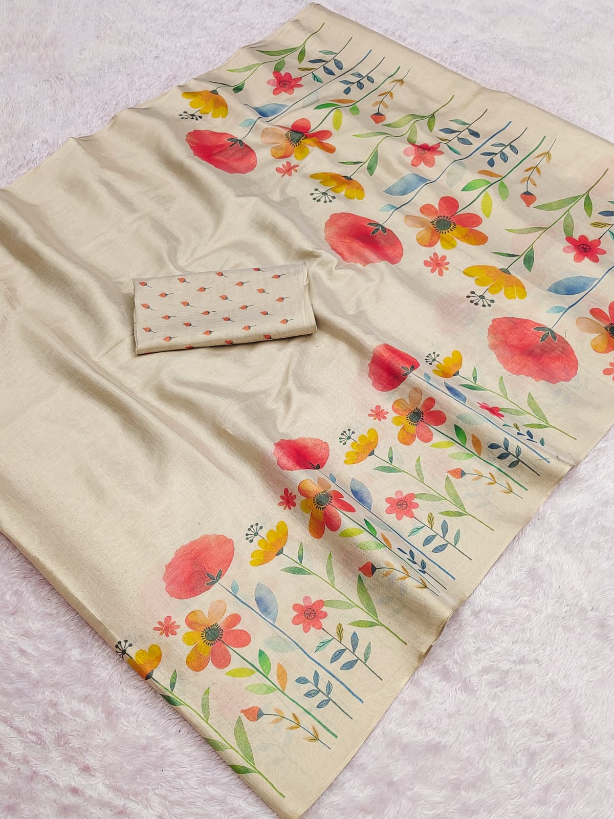 Scwt Flora Linen Tissue Silk Saree Collection