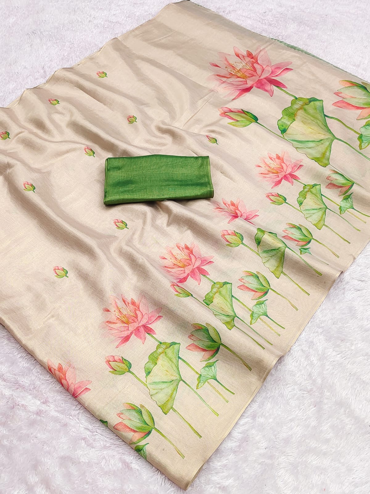 Scwt Flora Linen Tissue Silk Saree Collection