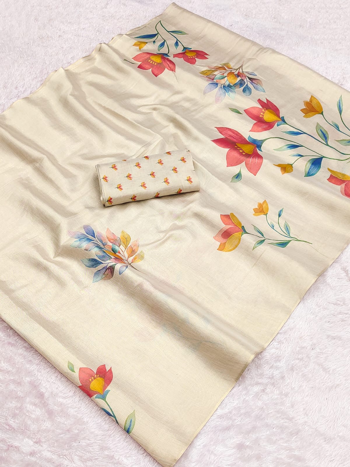 Scwt Flora Linen Tissue Silk Saree Collection
