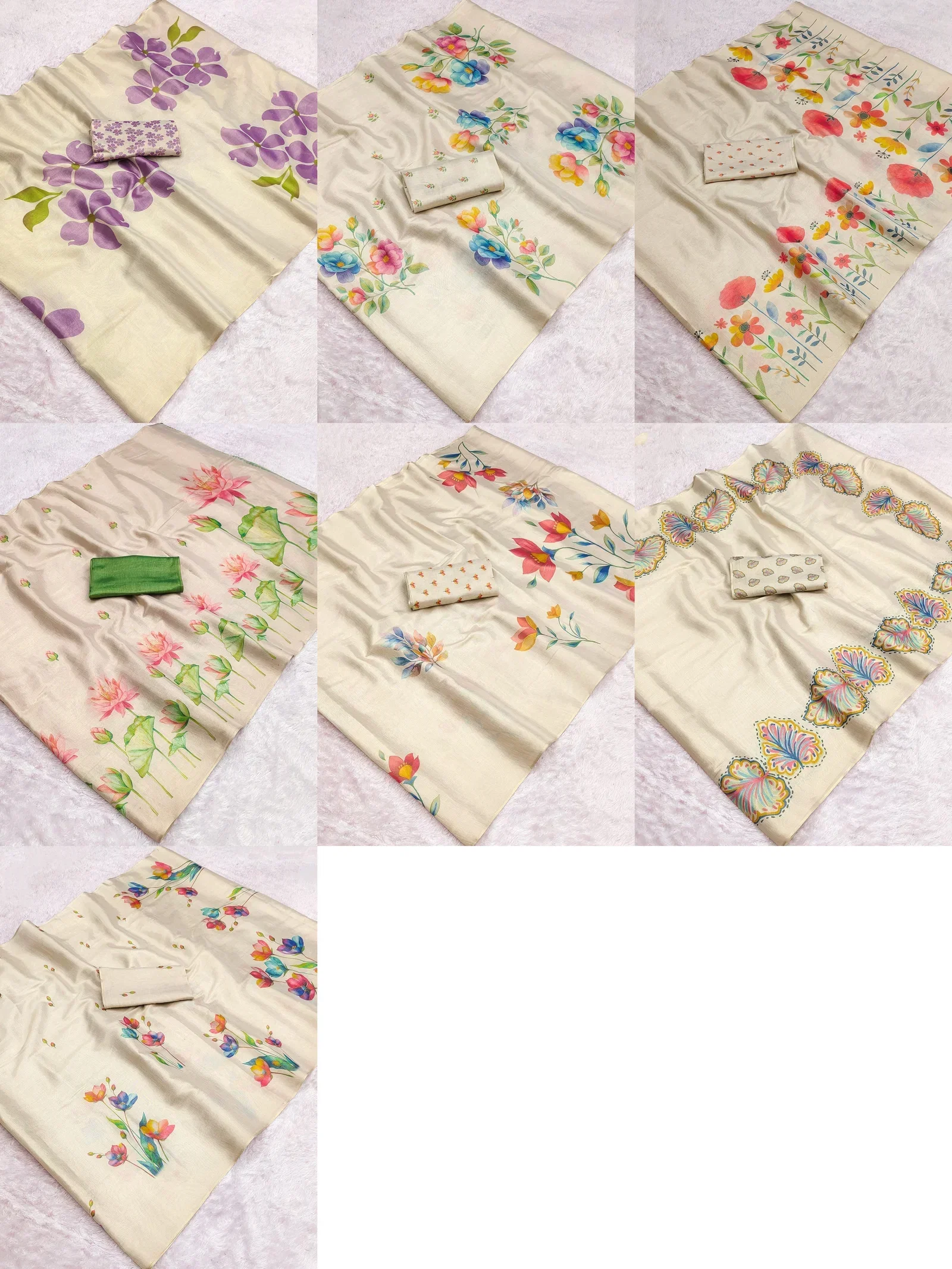 Scwt Flora Linen Tissue Silk Saree Collection