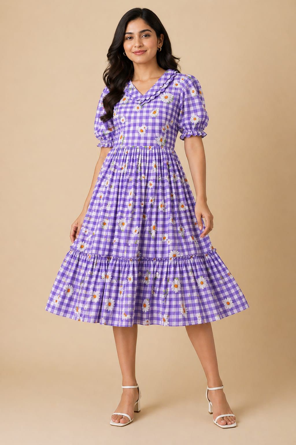 Lekha Sal Colour 4 Muslin Printed Flair V Neck Kurti