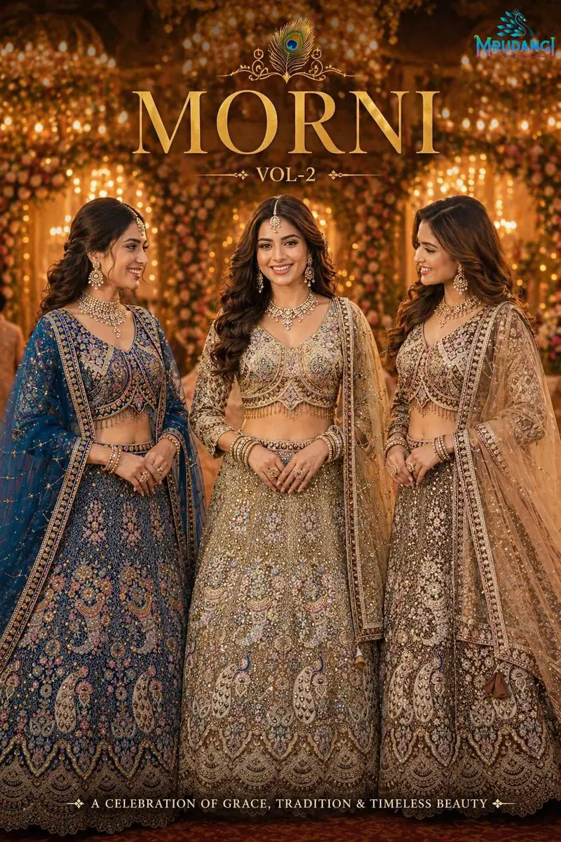 Mrudangi Morni Vol 2 Real Premium Net Embroidered Designer Lehenga Choli