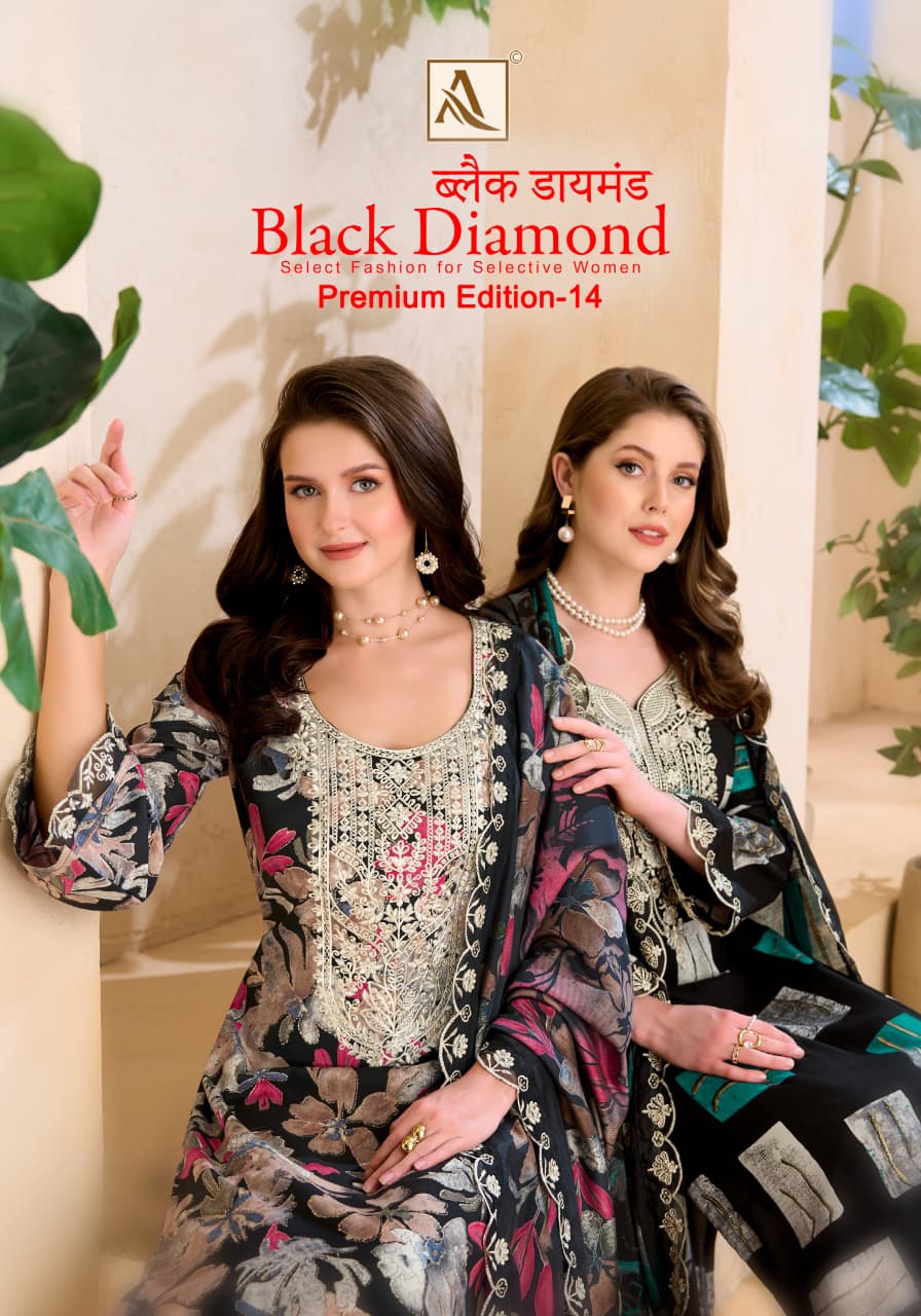 Alok Black Diamond Vol 14 Pure Rayon Discharge Printed Dress Material