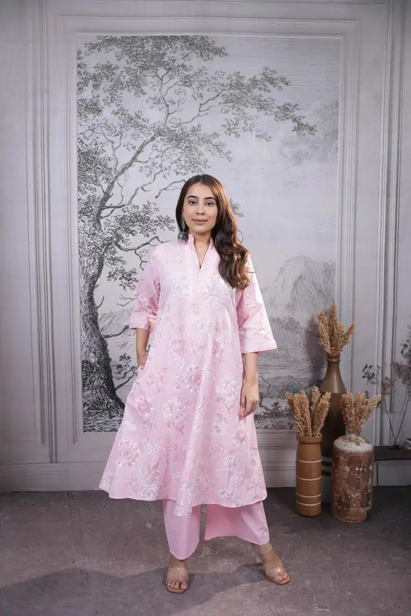 Naisha K 935 Pure Cotton Printed Kurti With Palazzo Collection