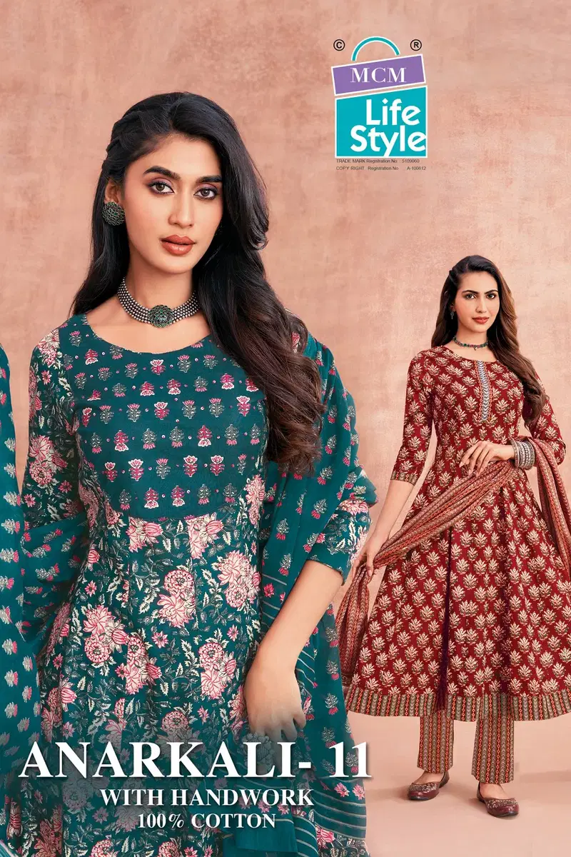 Mcm Anarkali Vol 11 Readymade Cotton Anarkali Kurti Set Collection