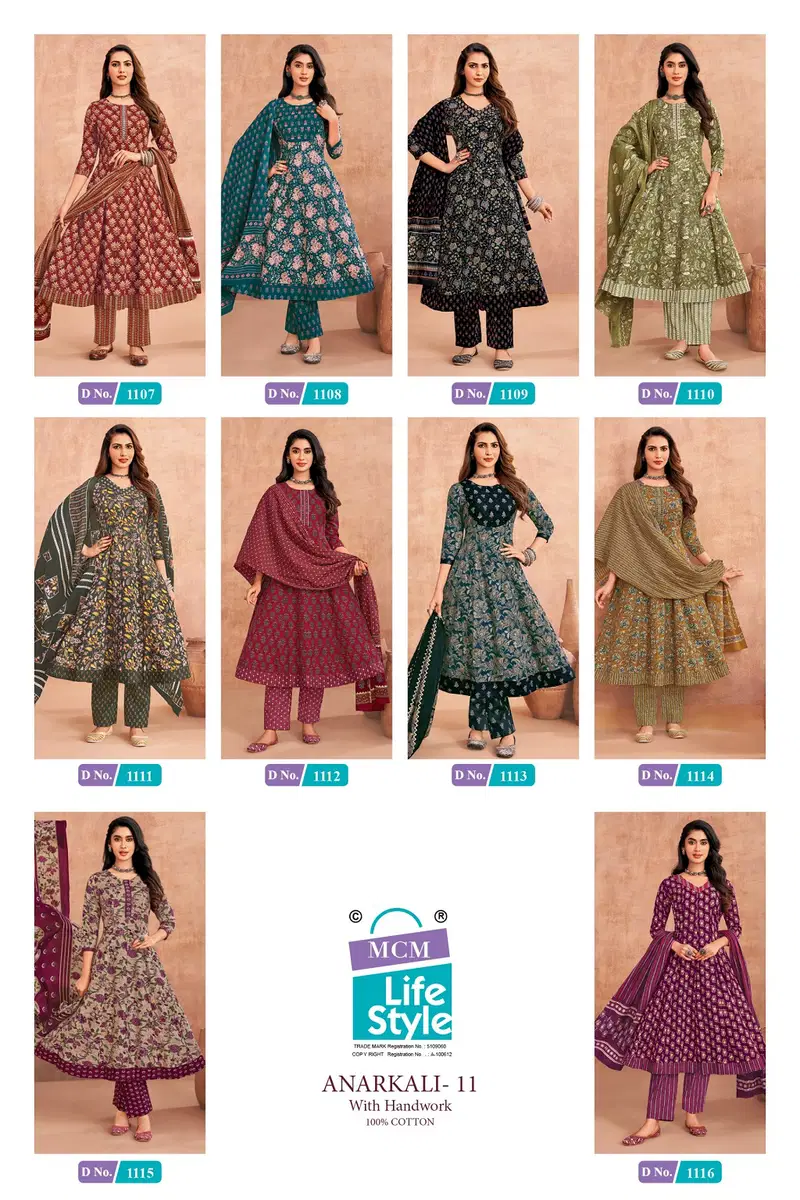 Mcm Anarkali Vol 11 Readymade Cotton Anarkali Kurti Set Collection